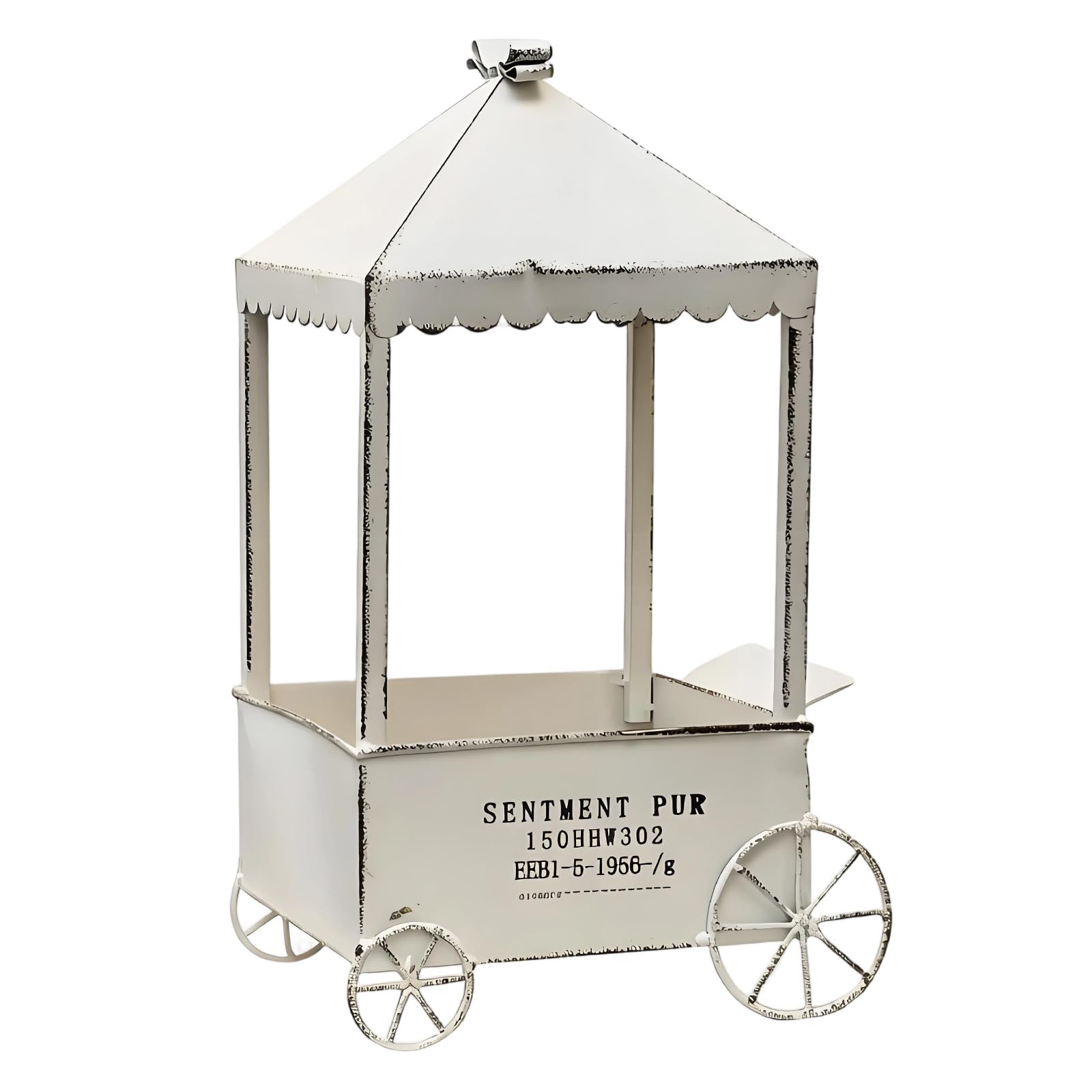 Decorative Iron Garden Cart with Multiple Designed for Moving in Yard or Greenhouses Gardening Cart