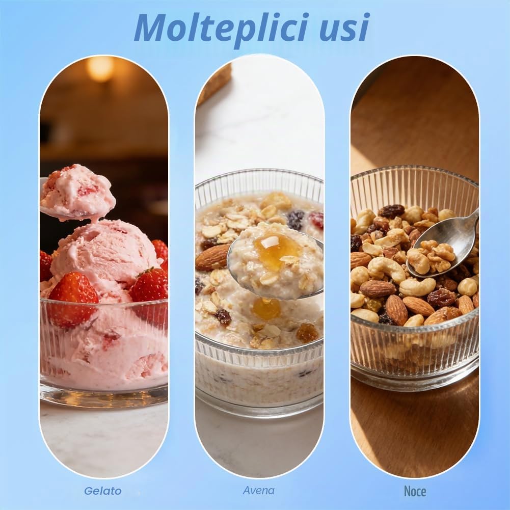 Set di 8 ciotole da dessert da 200 ml, ciotole per insalata, piccole ciotole in vetro trasparente, impilabili per dessert, salse, lavabili in lavastoviglie