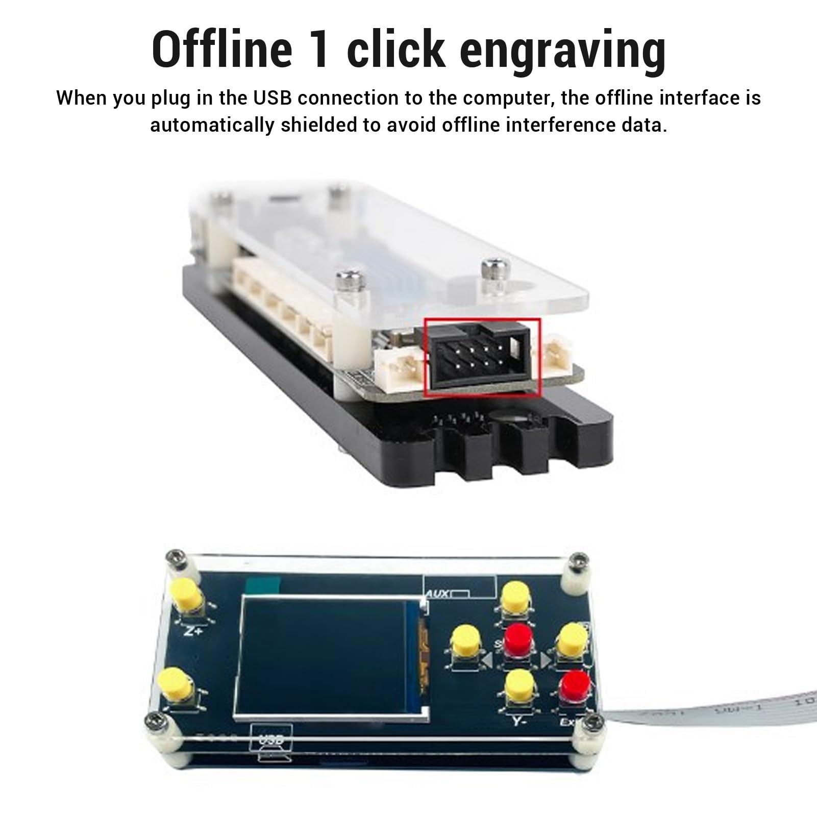 Tablero de control de máquina de grabado con MCU de 32 bits - Controlador fuera de línea GRBL de 2 ejes para grabadores CNC - Soporte de alta velocidad de 40.000 mm por min -