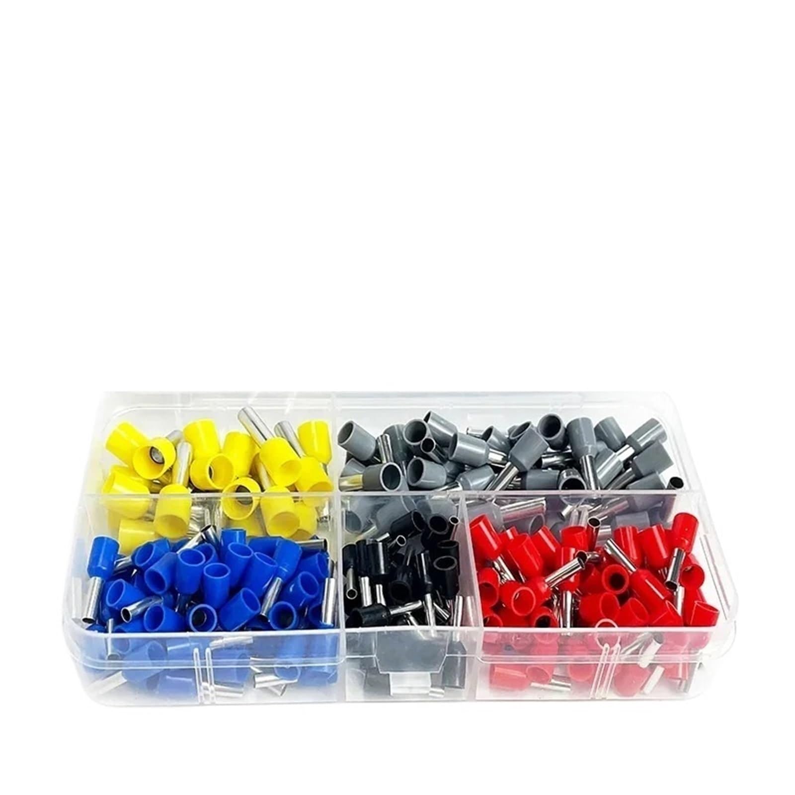 Baynopurin 200Pcs Round Insulated Crimp Terminals 200 450 800 1250 1800 1900Pcs E0508 E7508 E1008 E1508 Ring Crimp Terminals Electrical Wire Cable(200Pcs)