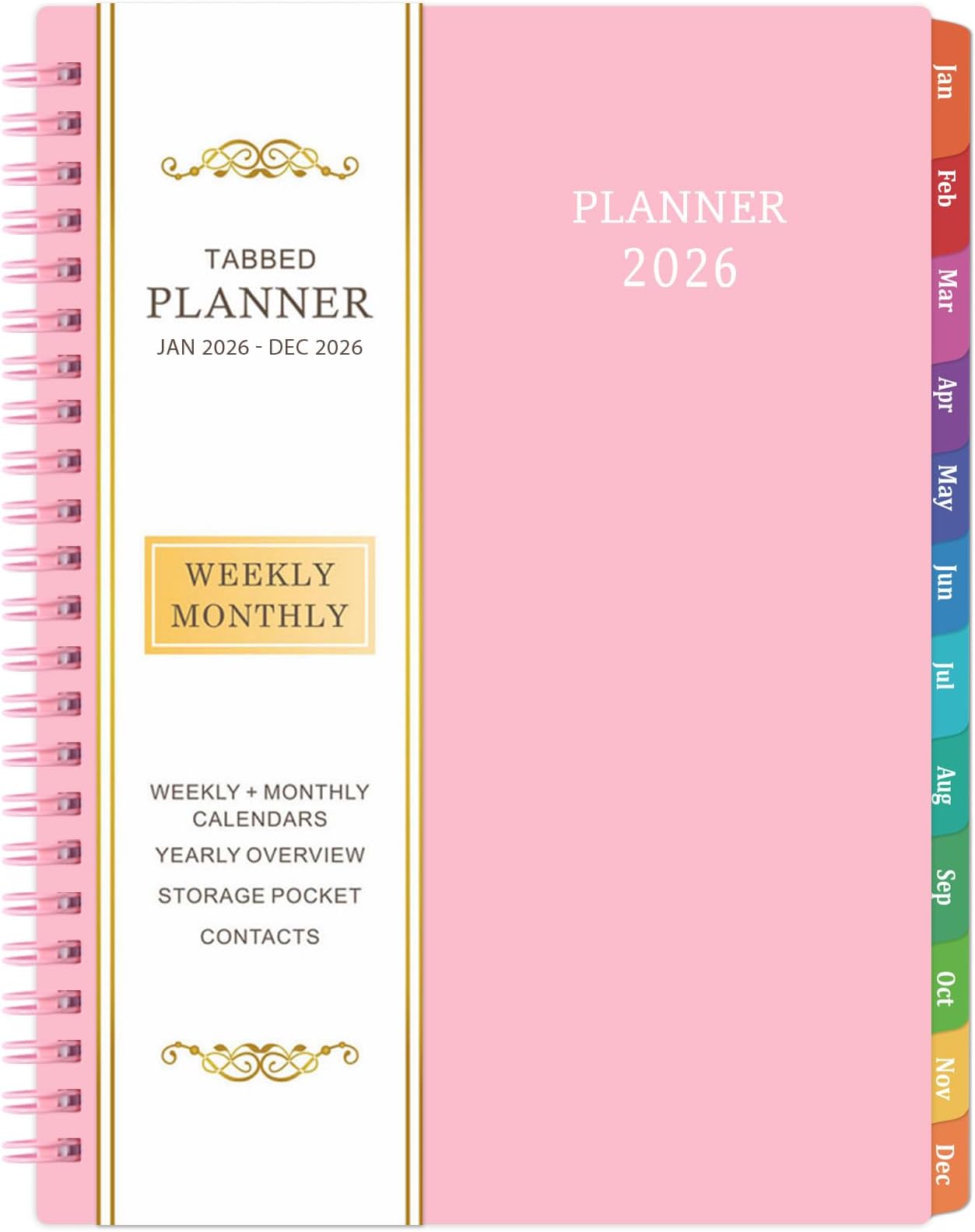 Planner 2026-2027 - 2026-2027 Planner Weekly and Monthly with Tabs, July 2026 - June 2027, 6.25" × 8.3", Strong Twin-Wire Binding