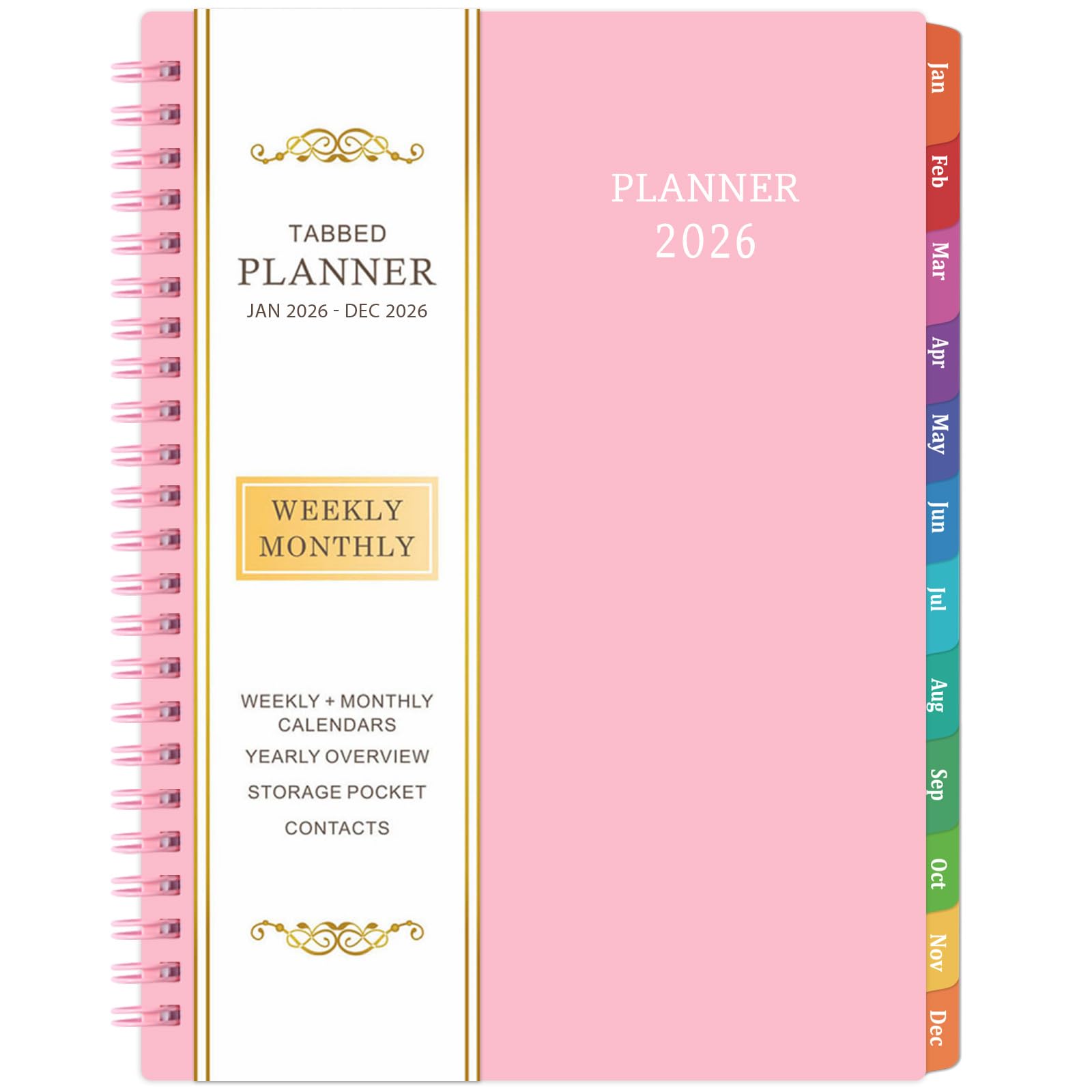 2026 Planner - Planner 2026, 2026 Planner Weekly and Monthly with Tabs, Jan 2026 - Dec 2026, 6.25" × 8.3", Strong Twin-Wire Binding