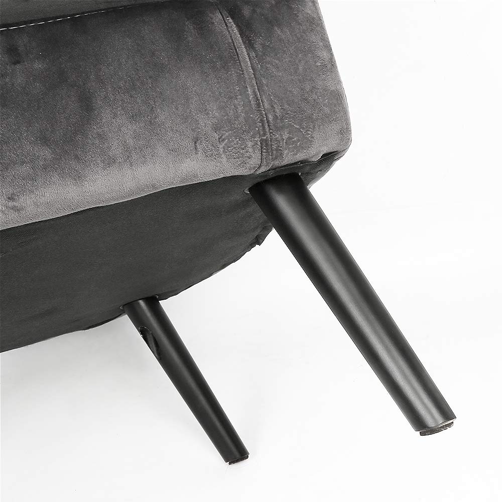Lounge-Sessel, Lounge-Sessel aus Samt, Wohnzimmersessel, skandinavischer Sessel, kleine Stühle für Wohnzimmer, Schlafzimmer, max. Belastung 150 kg (1, dunkelgrau)