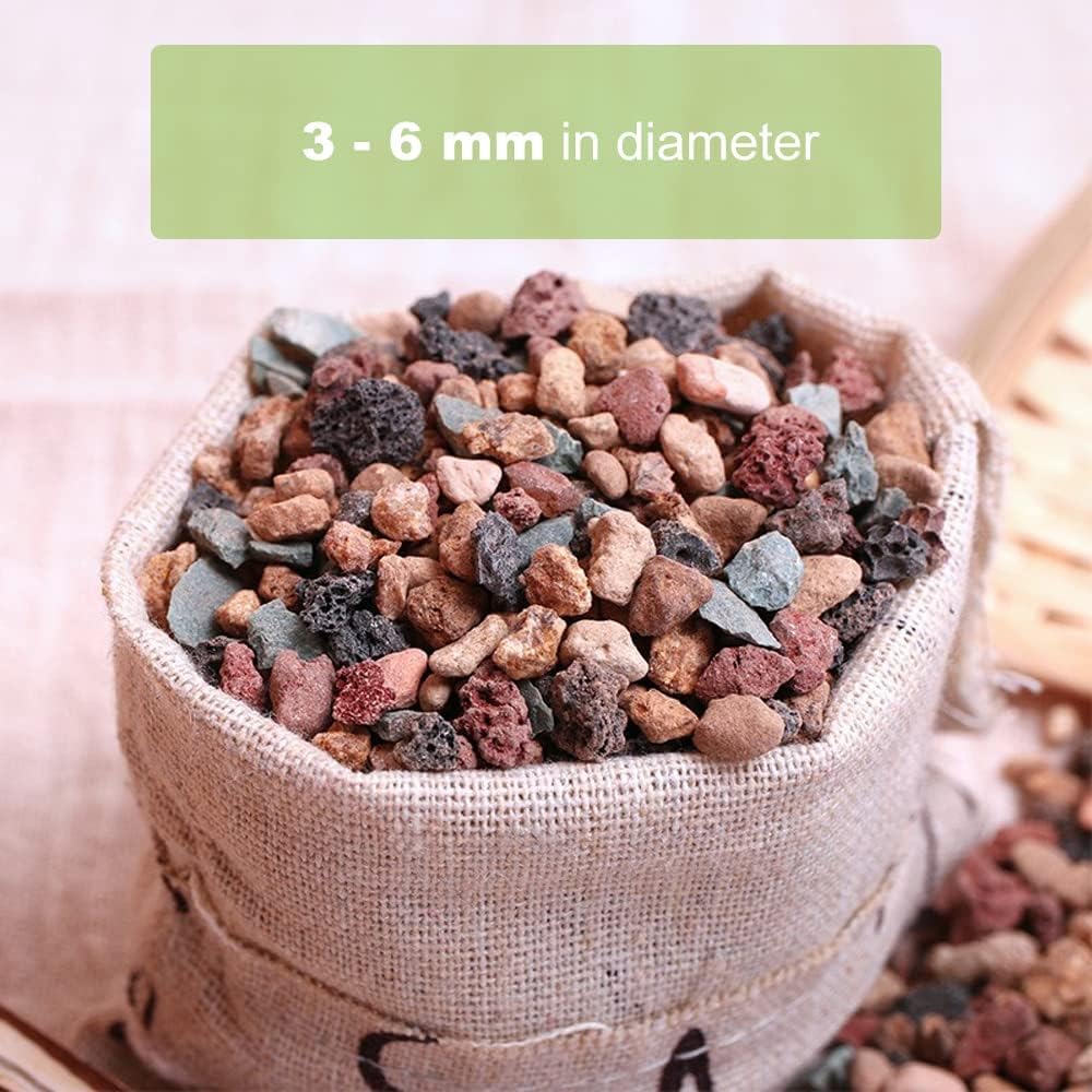 GOTVUGE Horticultural Lava Rock Mix, Pumice Succulent Cactus Natural Potted Bonsai Garden Gravel Top Dressing, 1000g - Image 4