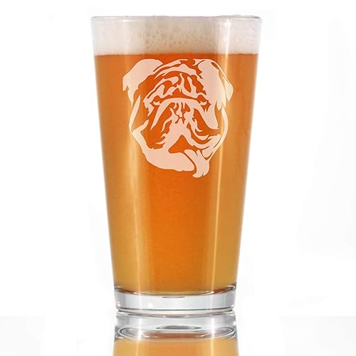 Miniatura 1 de English Bulldog - Pint Glass Gifts for Beer Drinking Men & Women - Fun Unique Bulldogs Decor