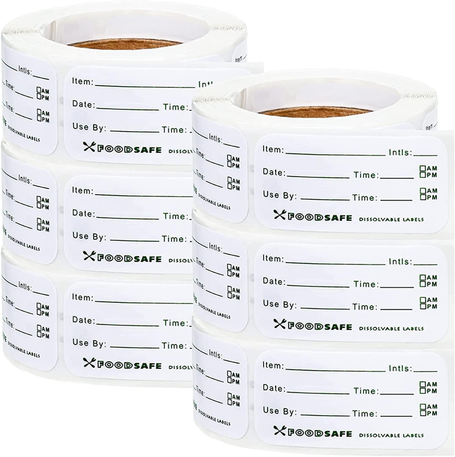 Dissolvable Food Date Storage Labels Removable Freezer Food Labels for Containers Easy Remove Clean Leaves No Residue, Food Safety Date Sticker for Home Kitchen Restaurant Supplies (1500 Pieces)