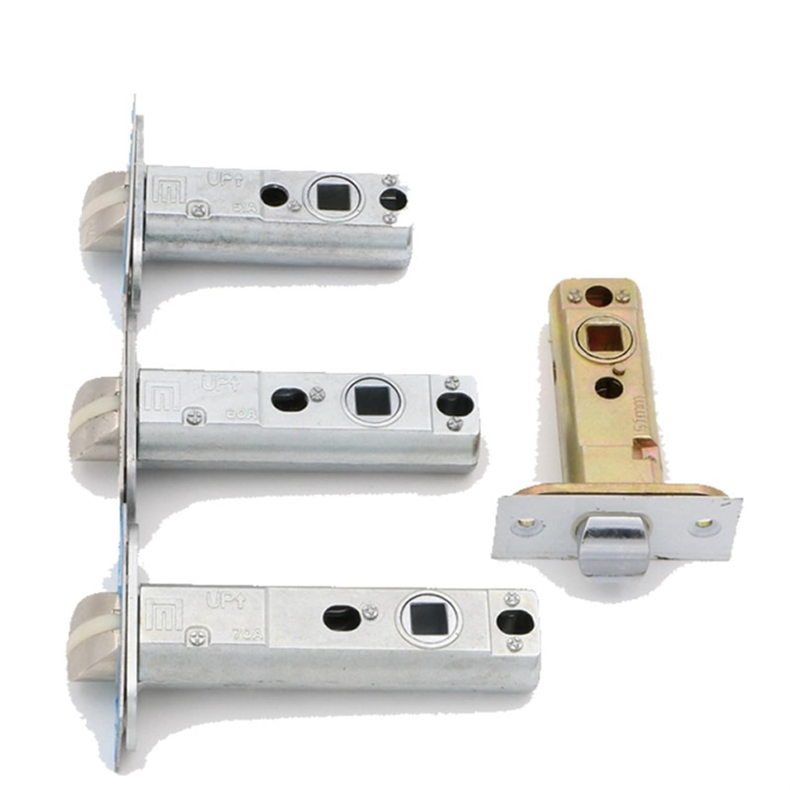 Bathroom Alloy Single Deadbolt Lock Cylinder Various Padding Margins Three-bar Single Tongue Lock 1Pcs(Self-Locking Type)