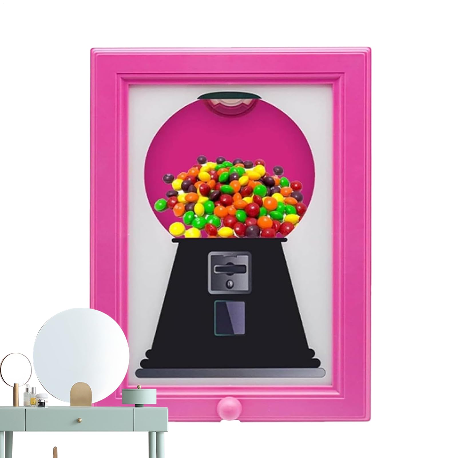 Generisch Handy-Candy Frame, Bilderrahmen Mit Süßigkeiten-Spender Für Kinder, Kreative Wandbilderrahmen-Dekorationen, Hängender Süßigkeitenspender & Kaugummi-Maschine Bilderrahmen