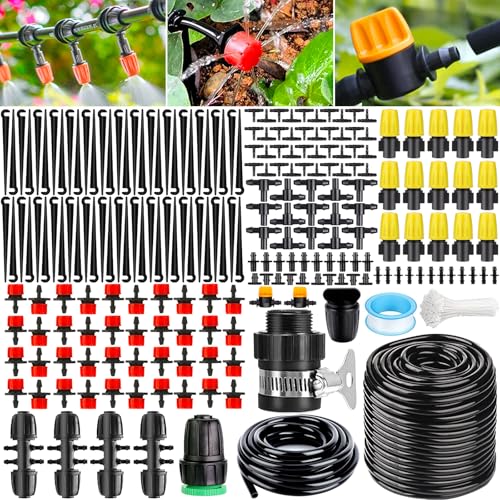 Purpledi 263Pcs Kit d'irrigation Goutte, Kit d'irrigation Goutte à Goutte Automatique avec 40m +10m Tuyau, Système d'irrigation Jardin, Kit arrosage...
