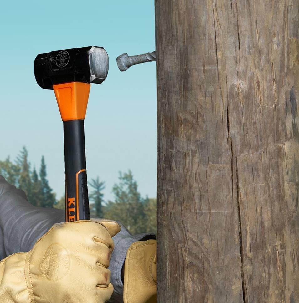 Miniatura 4 de Klein Tools 80936 Lineman's - Martillo de doble cara de 48 onzas, línea de poste, pernos de retraso de accionamiento, forjado, superficie de