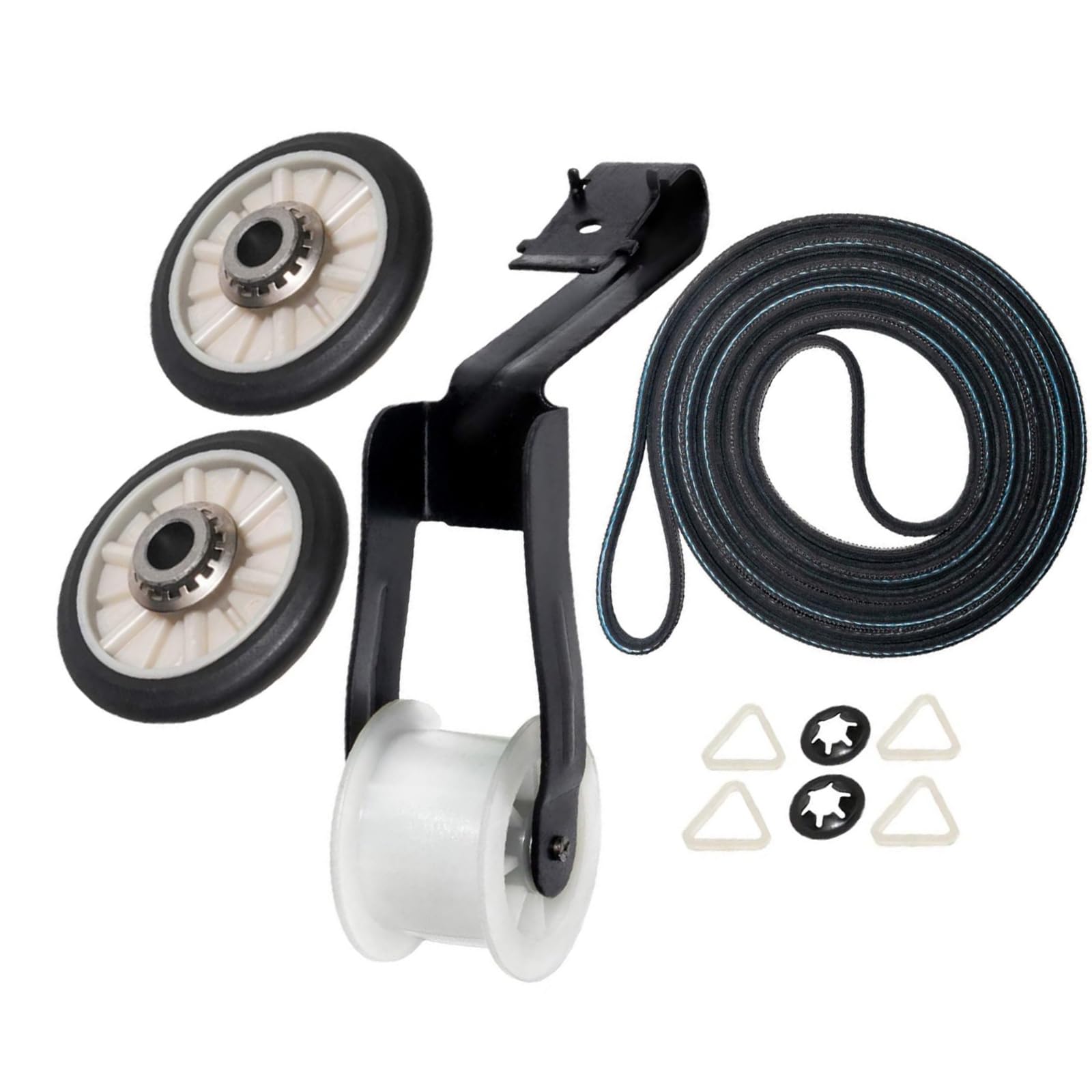 Dryer Idler Pulley, Drum Belt, Drum Rollers Repair Kit Replacement for Kenmore 11077322600 11077332700 11077432600 11077442600 Dryer Machine AE