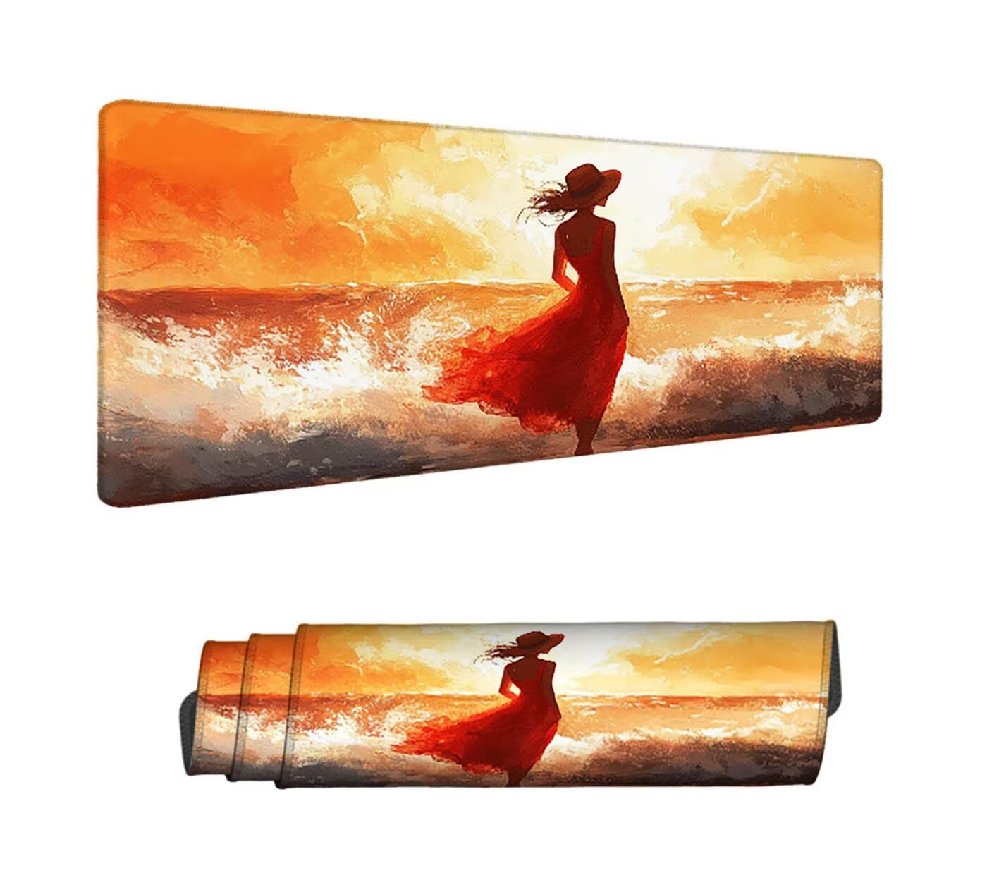 Żółta podkładka pod mysz do gier XXL 1500 x 800 mm podkładka pod mysz biurowa szyta wodoodporna antypoślizgowa, podkładka pod mysz dla kobiet, do gier, biura, wystroju domu, szybciej, prezenty dla