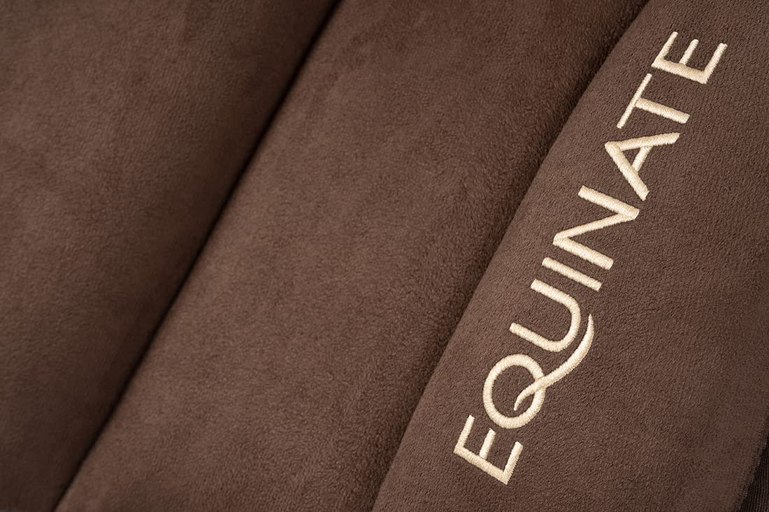 Equinate Newfield Coussin d'équitation en daim synthétique Marron – Bareback Pad avec dessous en néoprène facile d'entretien – Coussin d'équitation Selle sans arbre