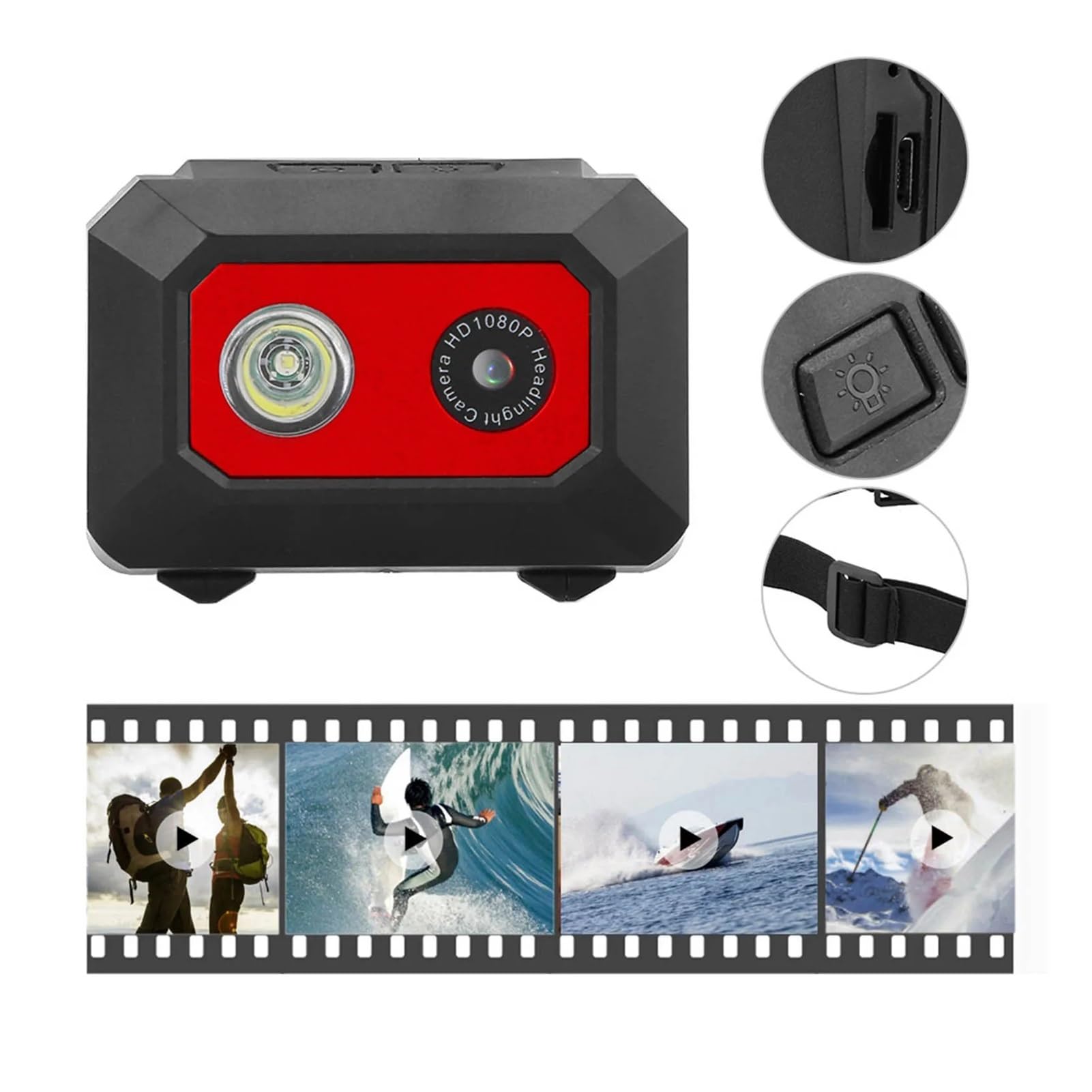 Videocamera d'azione Super HD 1080P DV Telecamera sportiva montata sulla testa Registratore DVR