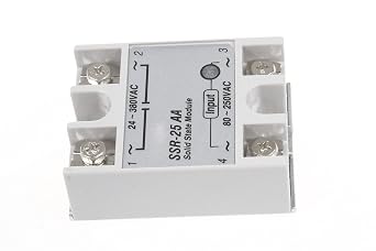 NOYITO SSR-25AA Solid State Relay Input 80-250V AC Control AC 24V-380V