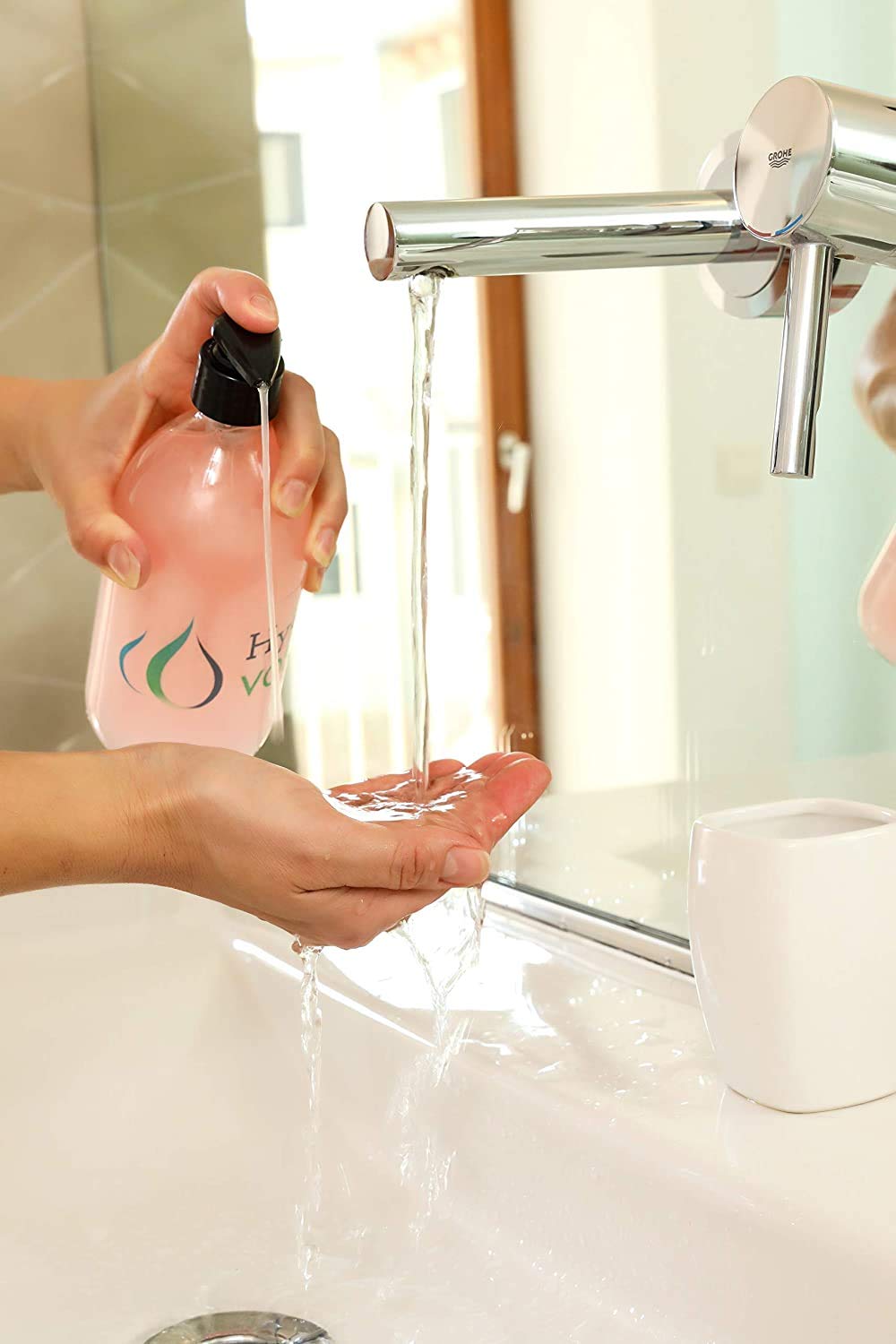 Hygiene VOS Cremeseife 96 Kanister je 5 Liter gesamt 480 Liter milde Waschlotion Seifencreme rosa für gängige Druckspendersysteme Seifenspender