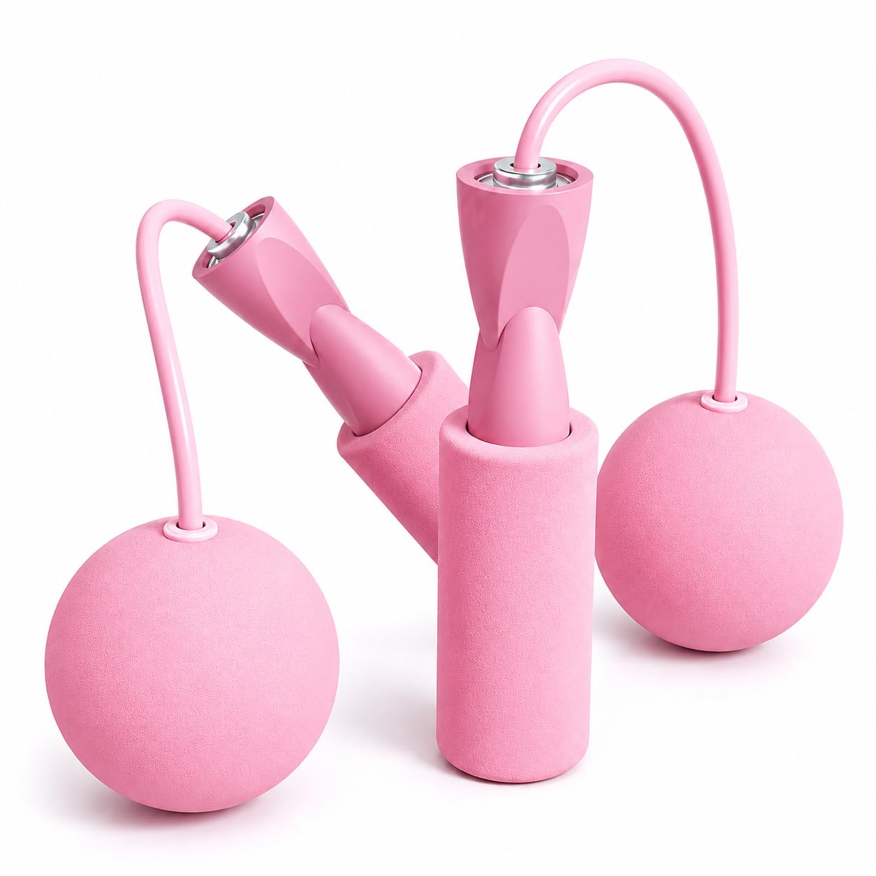 Cordless Jump Rope for Men & Women | Tangle-Free Skipping Rope with 360° Ball Bearings | Anti-Slip EVA Foam Handles | Indoor Cardio Fitness Equipment for Weight Loss & Workout (Pink)-image-27