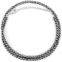 Vista 36 de Collar de choker de piedras preciosas naturales ZEMBIENCE, cuentas redondas facetas, joyería bañada en plata, cristales curativos, cumpleaños, hecha