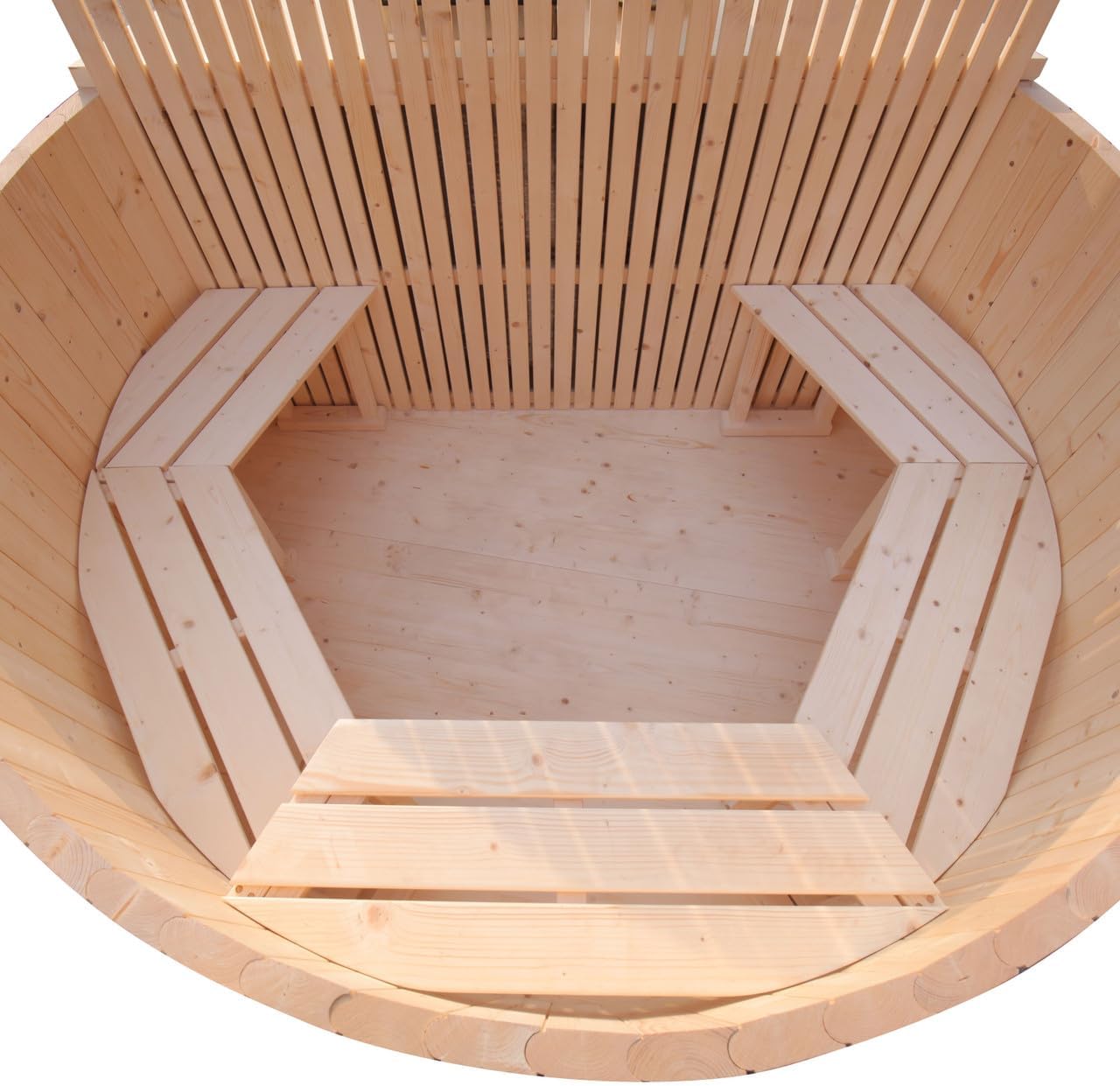 Aleko Wood Hot Tub and Ice Bath with Internal Stove | Wood-Burning Hot Tub | Cold-Plunge Tub | 4-5 Person | 422 Water Gallon Capacity | Pine