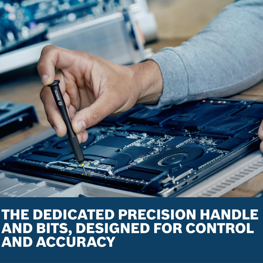 BOSCH PB4042 Lot de 42 embouts de tournevis de précision extra durs pour réparation standard et électronique | Comprend des embouts Phillips, Torx, hexagonaux et spéciaux avec deux poignées