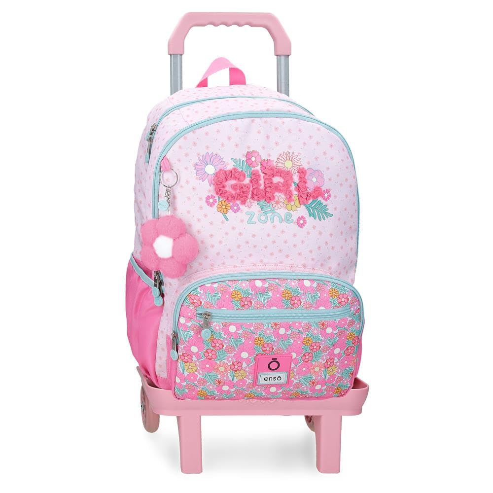 Enso Girl Zone Double Compartment School Backpack with Trolley Fuchsia 32x44x17 cm Polyester 24L