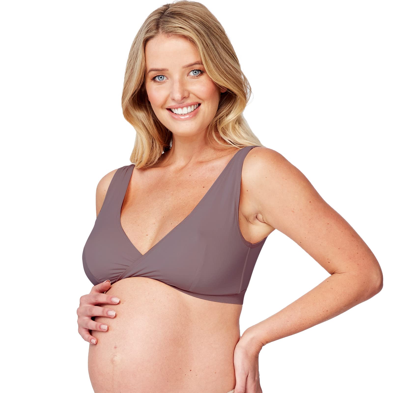 Mamaway Breezy Crossover Nursing Maternity Breathable Bra, Odorless, Soft, Lightweight for Sleeping, Pregnancy, Breastfeeding