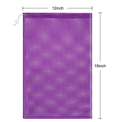 Frienda 6 Pieces Mesh Stuff Sack, 12 X 18 Inch Durable Nylon Mesh Drawstring Laundry Bag For Rinsing Beach Toys, Seashell Collecting, Mesh Bags And Travel (Multicolor) #TOP3