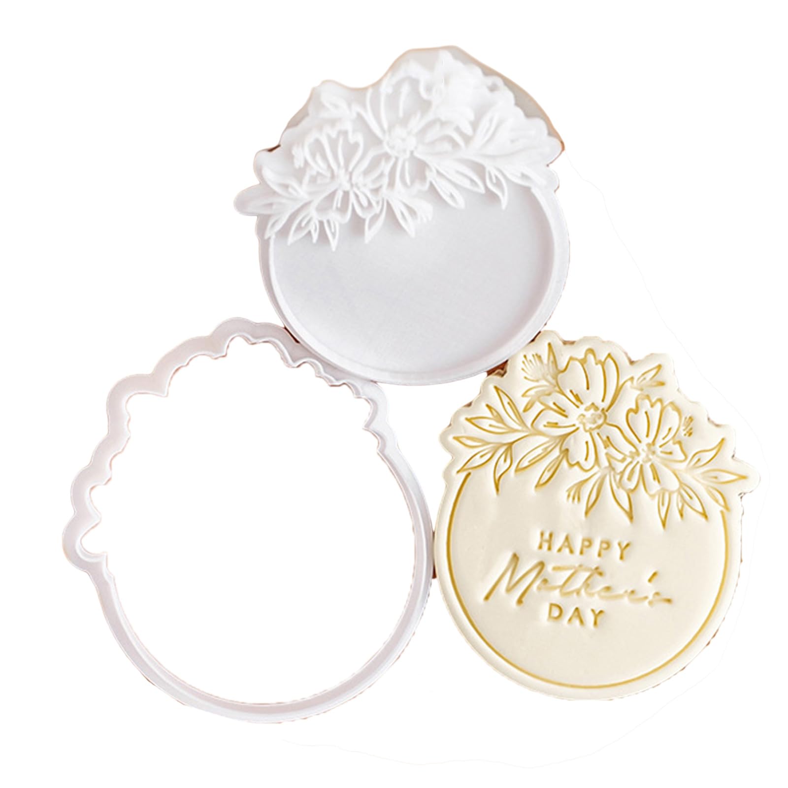 Tsophreniq Day Cookie Stamp Molds Effective Mother ' s Day Cookie Fondant Cutter Functional Biscuits Baking Stamp