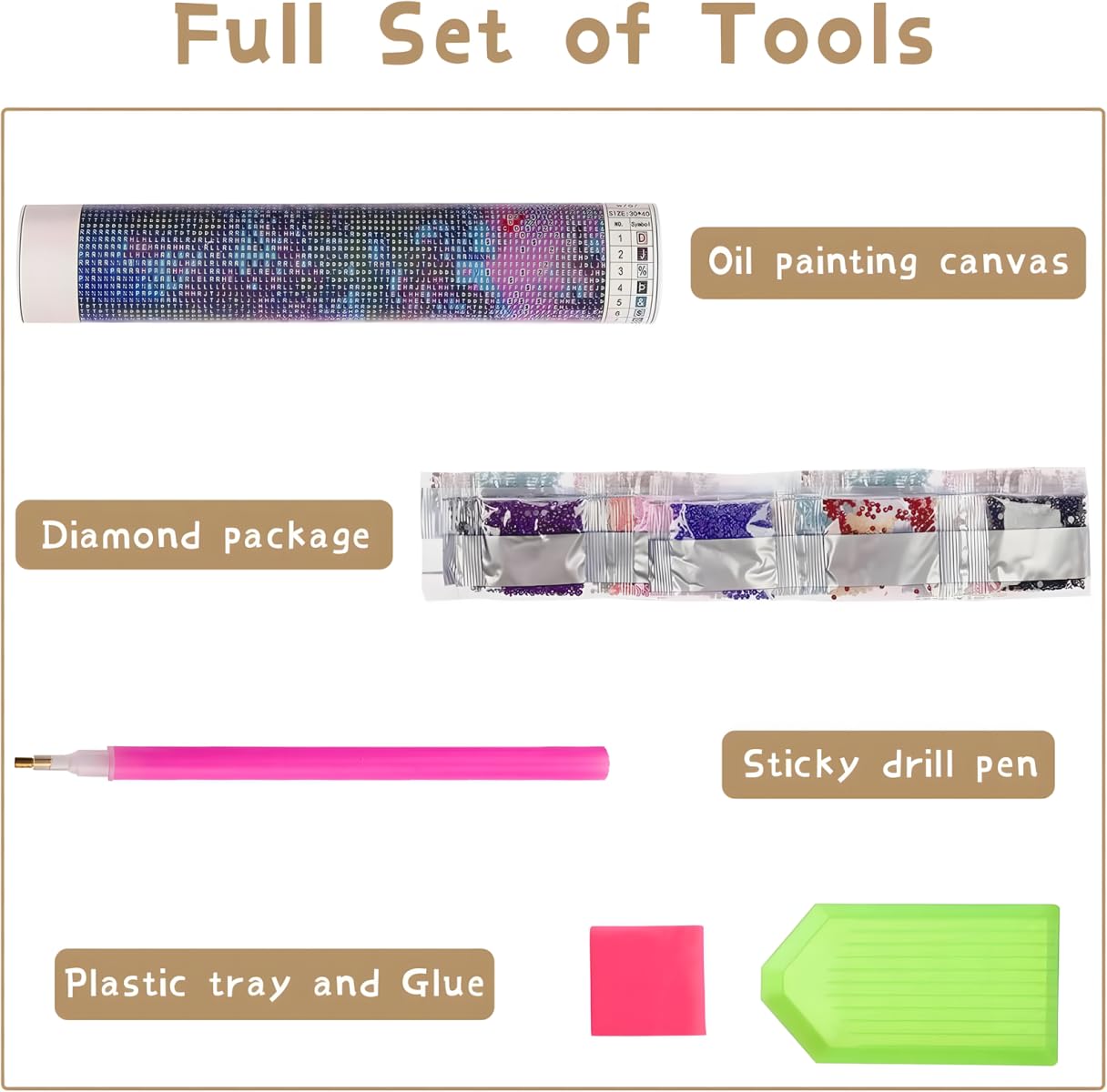 Diamentowa sztuka, księżyc, drzewo, obraz diamentowy, 5 sztuk, zestawy do haftu krzyżykowego dla dorosłych, DIY, kryształowe zestawy do haftowania, dla początkujących, pełne okrągłe wiercenie