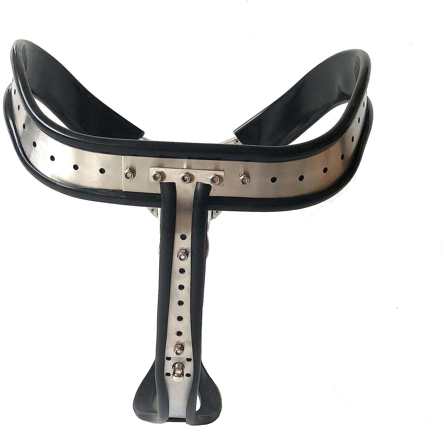 BDSMLV Keuschheitsgürtel Edelstahl Herren Extreme Strap Butt Plug Keuschheitsgürtel Keuschheitskäfig Männlich Metall Peniskäfig Bondage Sexspielzeug Fetisch BDSM,100cm/110cm,Black