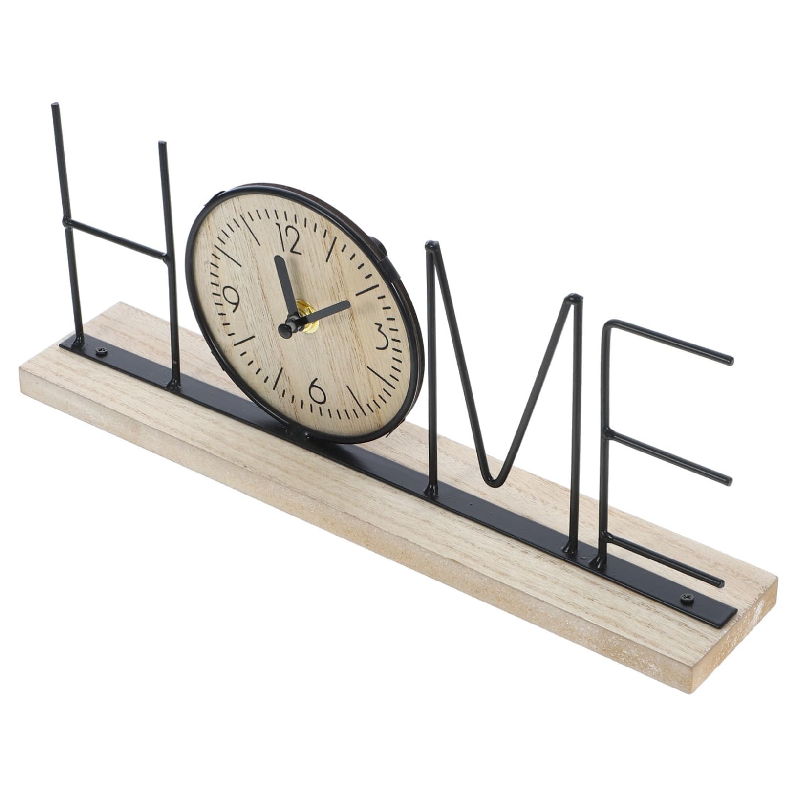 TOPBATHY Reloj Decorativo de Sobremesa Home de Madera y Hierro