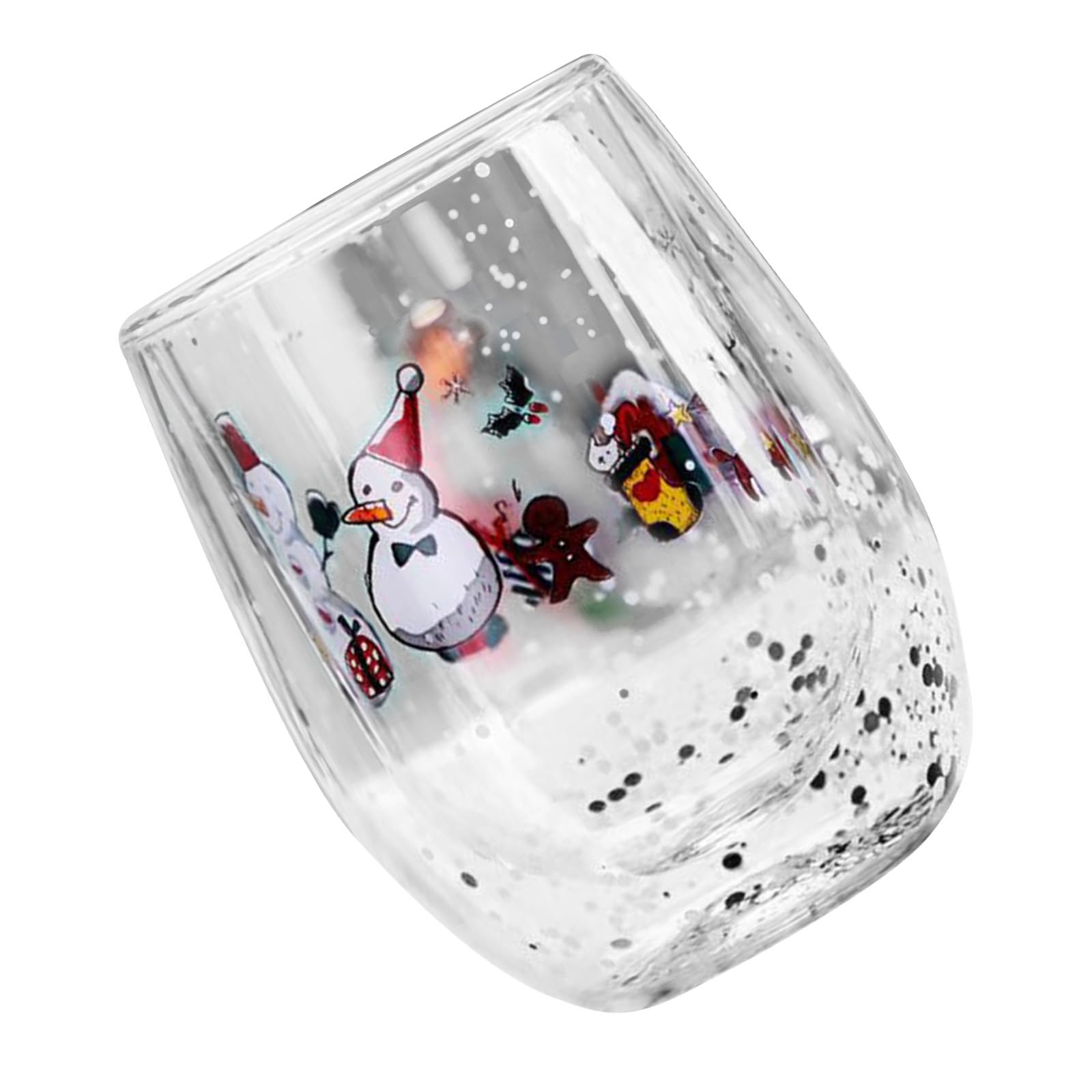 carotoe Seasonal Double Walled Beverage Glass Drinking Cup 300ml Coffee Drinkware Christmas Table Decoration Double Wall Glass Cup