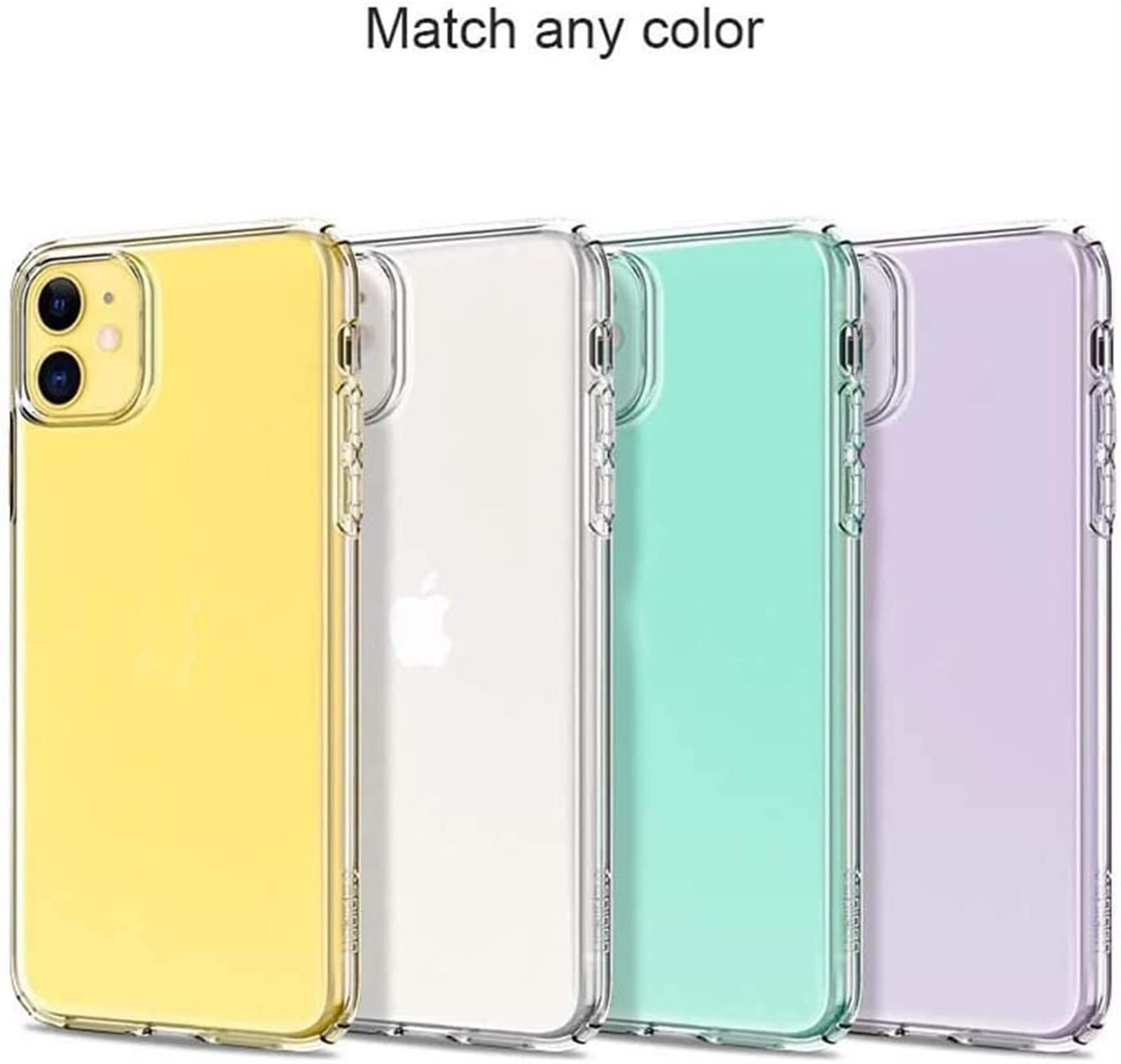 Funda trasera de silicona transparente, ultrafina, todo incluido, a prueba de golpes, para Apple iPhone 11