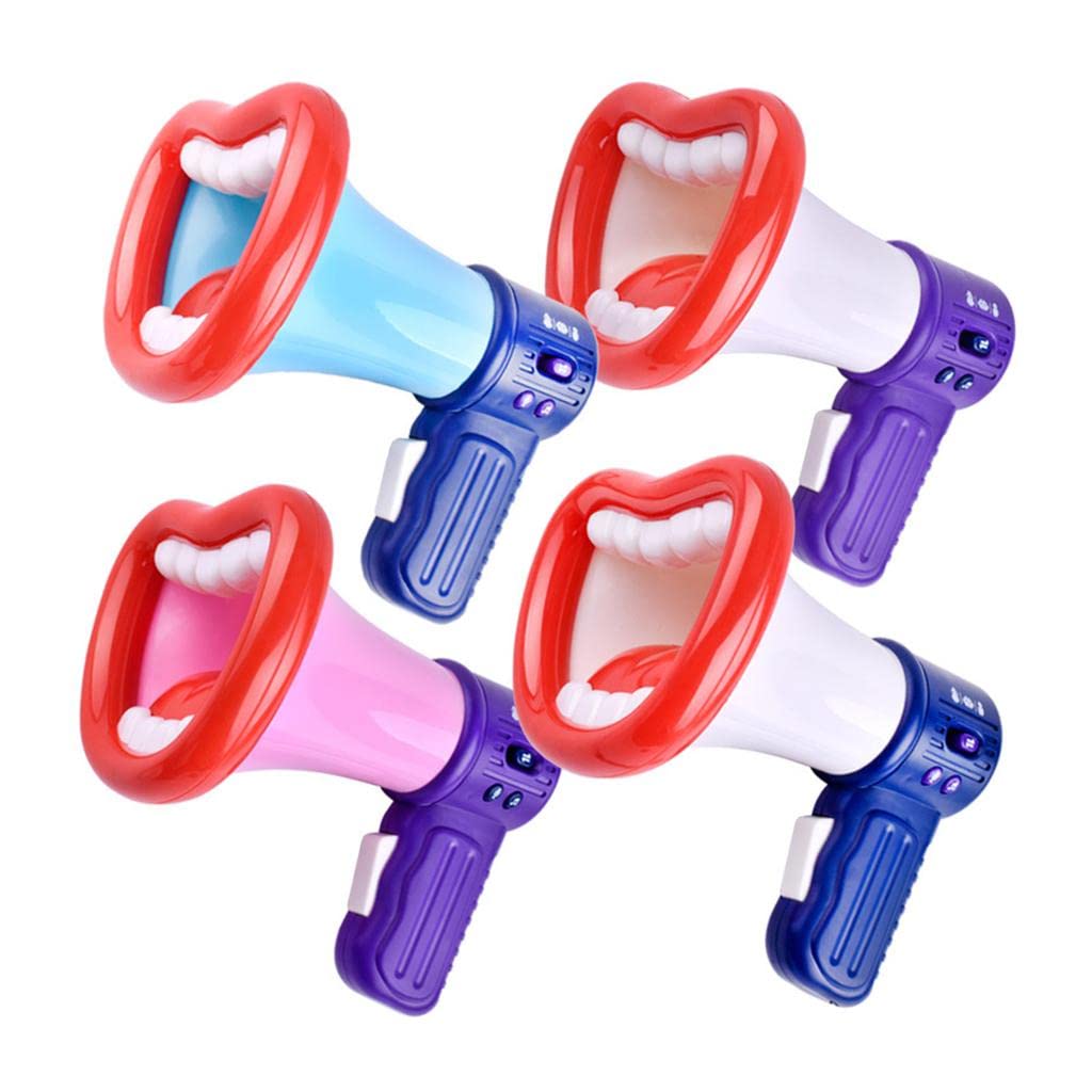 Kids Voice Changer Trumpet Registrazione Giocattolo Plastica Multifunzione Modalità Robot Funzione Antiscivolo Adatto per Bambini Feste Famiglia Bianco