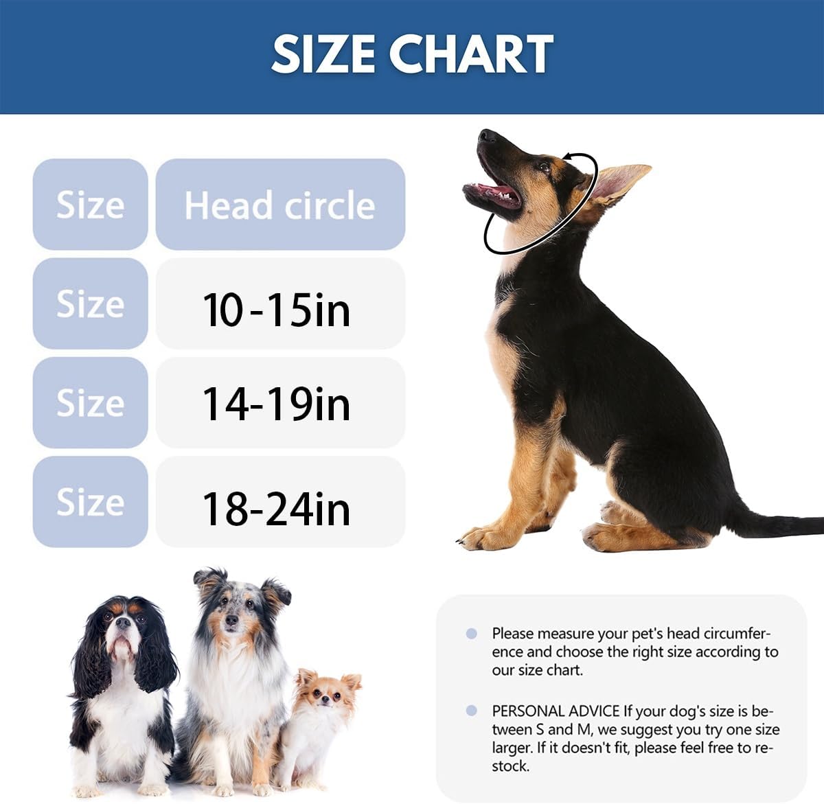 Waterproof Dog Ear Covers for Bathing,Hematoma,Drying,No Shake Ear Wraps for Dogs Ear Muffs Noise Protection Anxiety Relief,Adjustable Dog Calming Hoodie Shower Cap for Grooming(Blue,S)