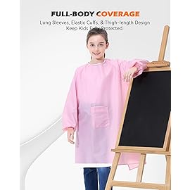 Royar beauty Kids Art Smock, Waterproof Apron with Pocket for Children, Artist Painting Aprons Smocks with Long Sleeve