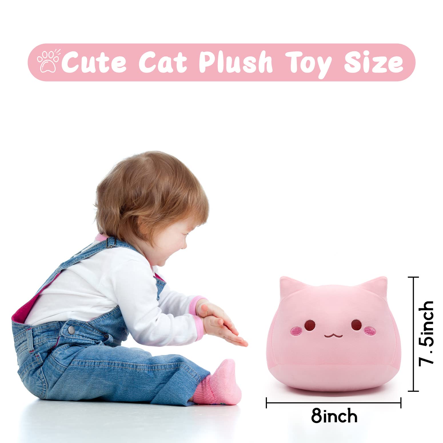 Amazon.co.jp: KOPHINYE ピンクキャット ぬいぐるみ 枕 猫ぬいぐるみ