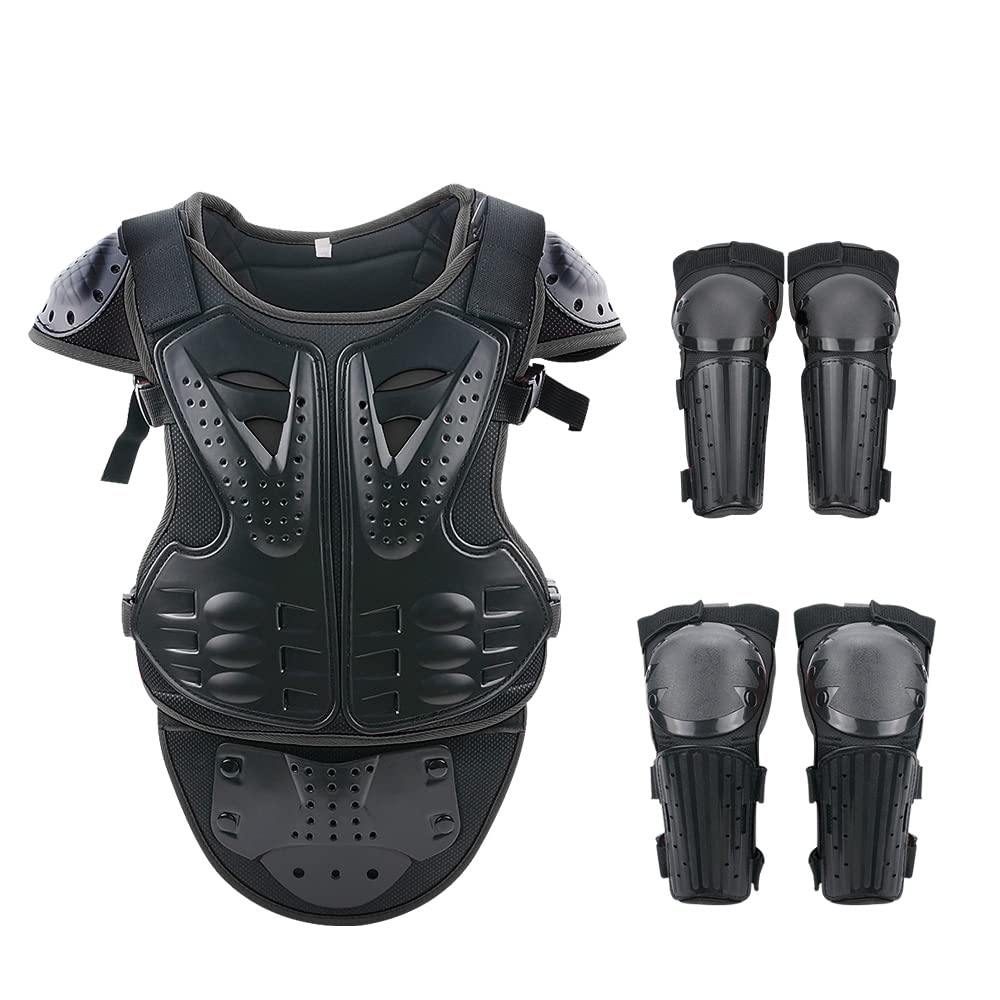 StarknightMT Upgraded Motorcycle Kids Armor Suit Dirt Bike Riding Gear Chest Elbow Knee Belly Pad Full Body Protection Suit
