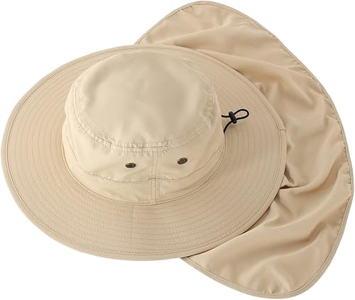 Miniatura 3 de Home Prefer Sombrero para sol para el aire libre con protección UV, secado rápido, unisex con solapa para proteger el cuello