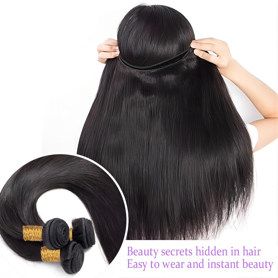12A Natural Black Unprocessed Brazilian Human Hair Bundles