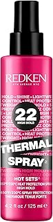 Redken Thermal Spray 22 High Hold | Thermal Setting Mist | All Hair Types | For Curling and Flat Irons | Sets Styles with ...