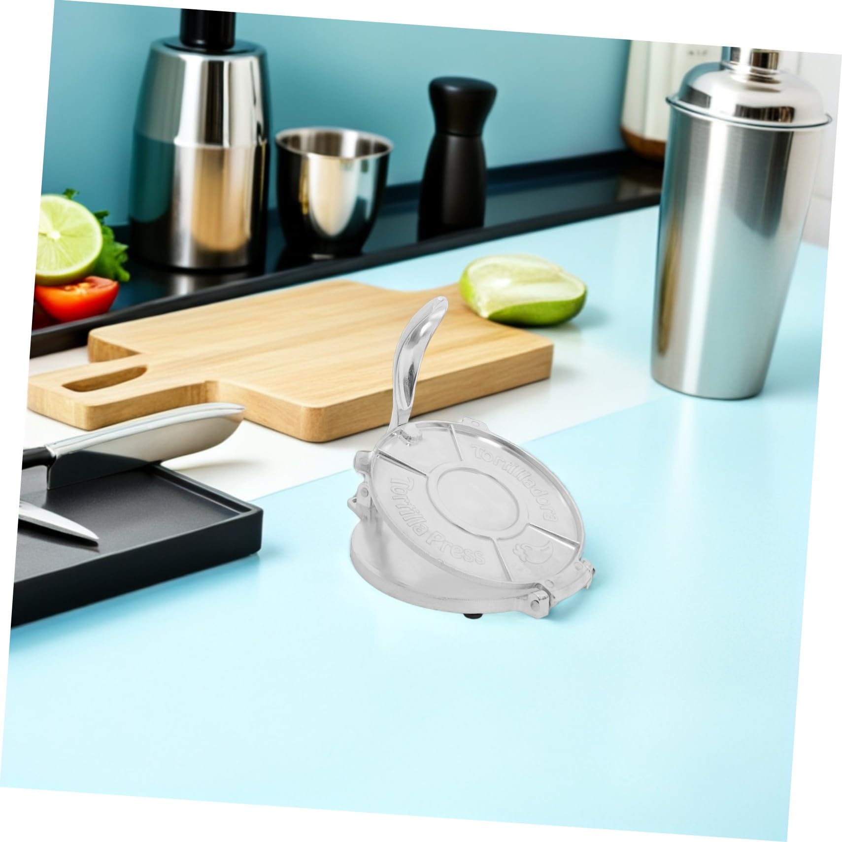 Ciieeo Tortilla Press presa per tortilla in alluminio di mais macchina per gnocchi Silver
