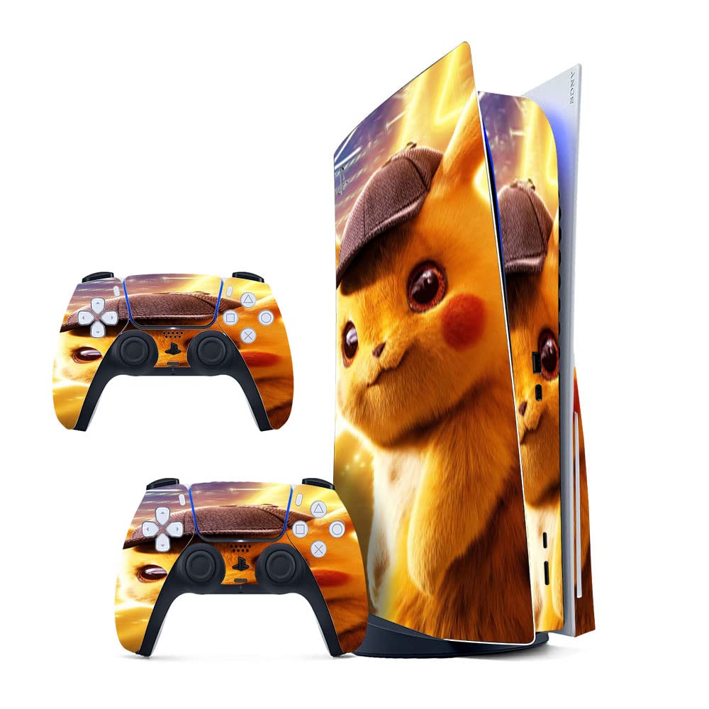 GADGETS WRAP Printed Vinyl Skin Sticker Decal for Sony PS5 PlayStation 5 Disc Edition Console & 2 Controller (Skin Only, Console & Controller not Included.) - Detective Pikachu Multicolor (B0BW3Q84CN) Amazon Price History, Amazon Price Tracker