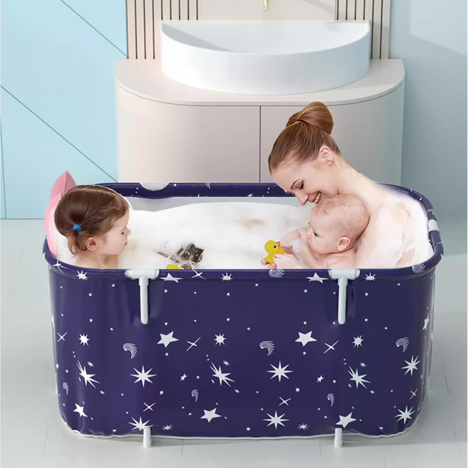 Klappbare Badewanne - Tragbare Wanne für Dusche | Rechteckige Duschtasse Badeeimer für Täglichen Gebrauch Reise Haushalt Kinder Badezimmer Outdoor Erwachsene Camping