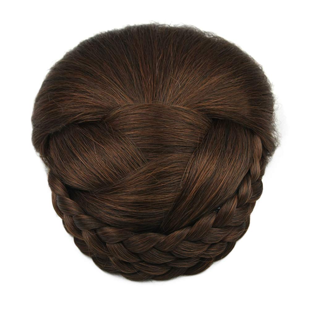 USIXBraided Bun Elegant Updo Hair Piece Braided Hair Bun Chignon Hairpiece with Built-in Combs for Women Girls Party Wedding Hairdos Dancing Costume Hair Accessory (2009)