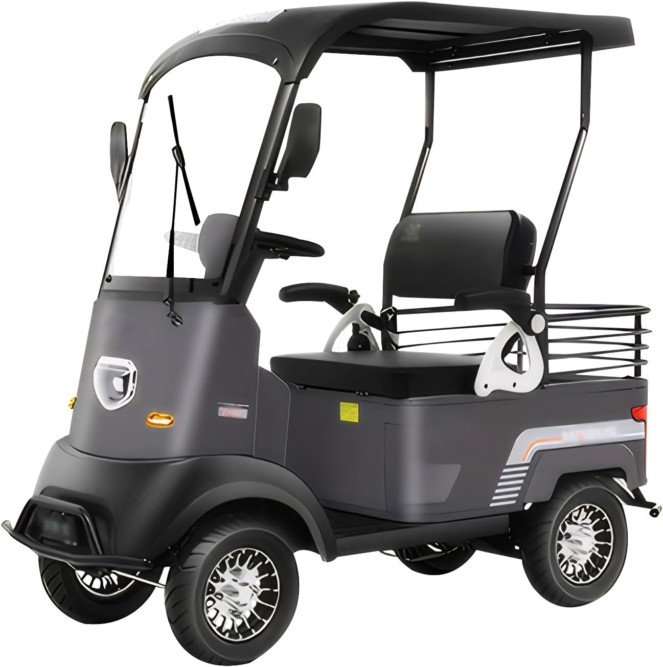 Electric Golf Cart 4 Wheel Mobility Scooter for Seniors with Storage Box, Farm Load Truck for Seniors and Adults Comes, Courtesy Car (Color : Gray, Size : Lead ACID-800W+60V32AH)