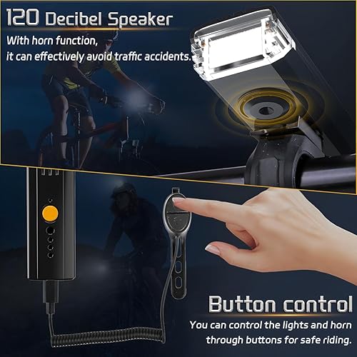 Miniatura 5 de Luces de bicicleta de 3000 lúmenes, recargable por USB, faros delanteros y traseros, 4 modos de luz, fáciles de instalar para hombres, mujeres,