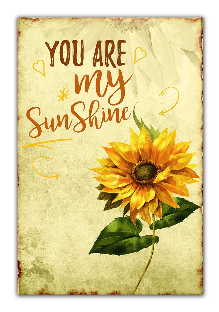 Amazon｜ひまわりサイン You Are My Sunshine Sunflowers レトロ