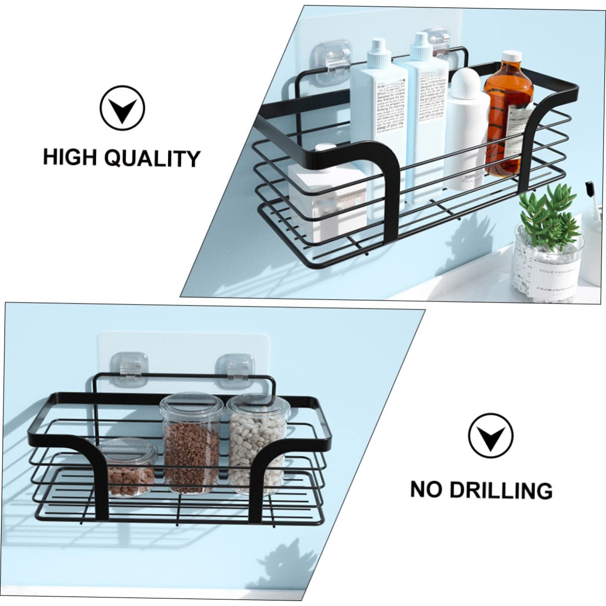 LABRIMP Estante De Baño De Acero Inoxidable Sin Perforación Organizador De Ducha Multifuncional Soporte Para Productos De Higiene Personal Para Baño y Cocina