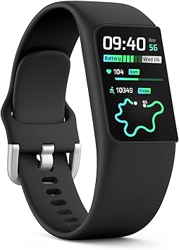 FITVII Slim Fitness Trackers, Fitness Watch with 24/7 Heart Rate,